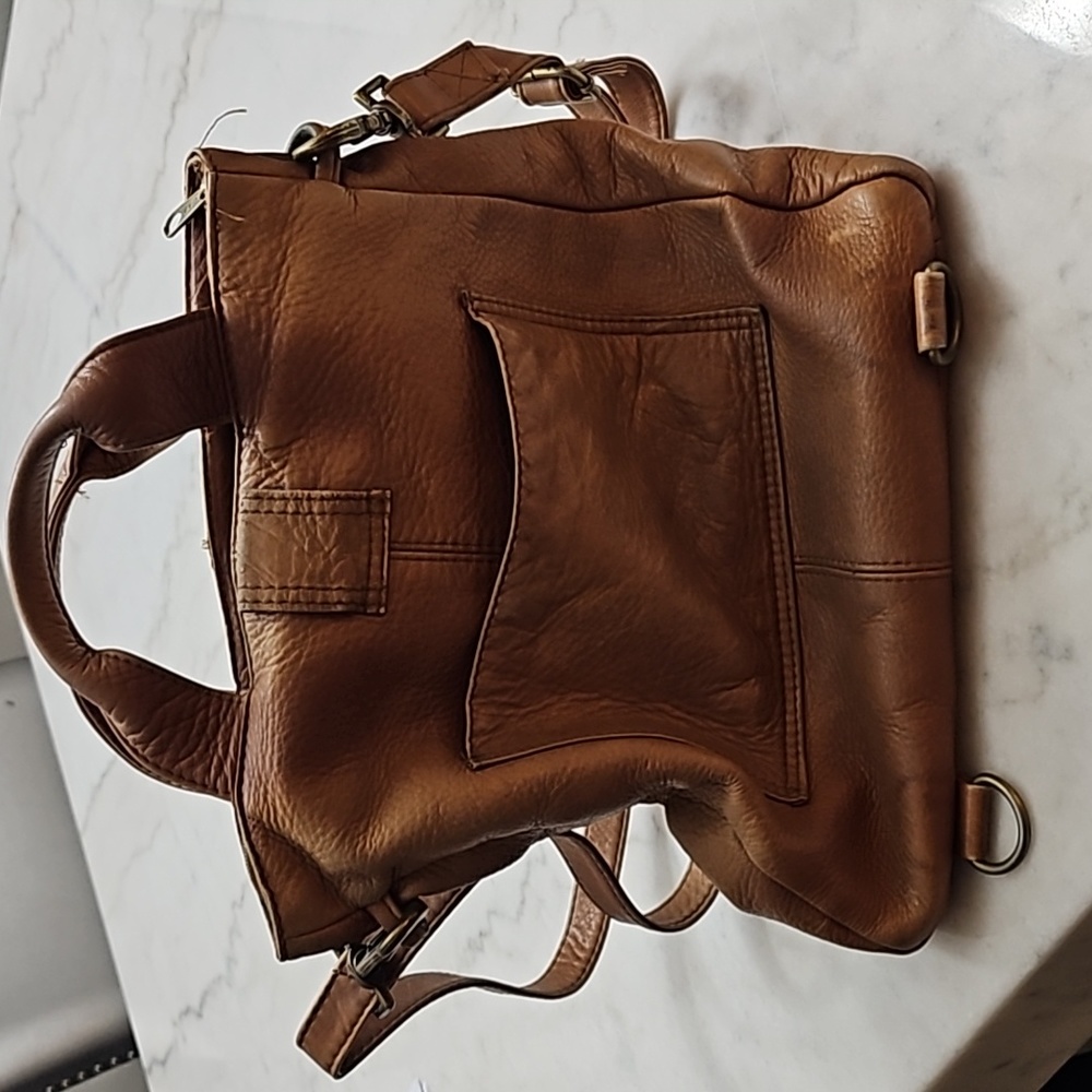 Small Hobo brown leather purse/backpack